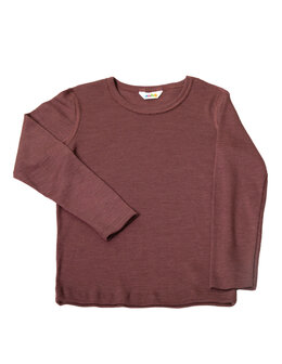 Longsleeve in aubergine (merinowol-zijde)