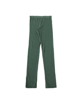 Leggings in flessengroen (merinowol-zijde)
