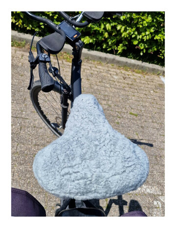Fiets zadel hoes in grijs (wol)
