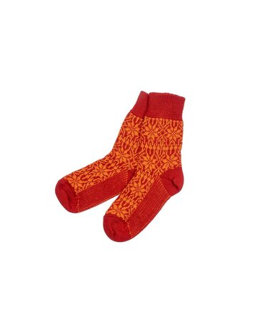 Noorse sokken in oranje/rood (wol)