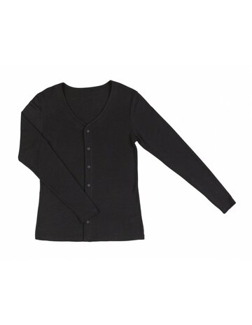 Damesvest zwart (wol-zijde)