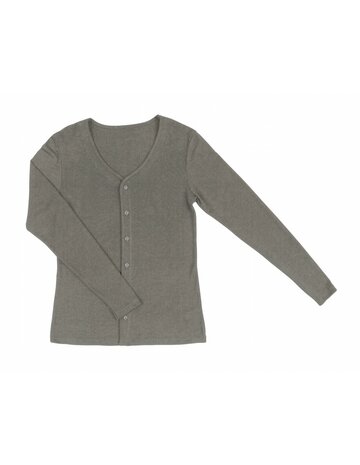 Damesvest beigetaupe (wol-zijde)
