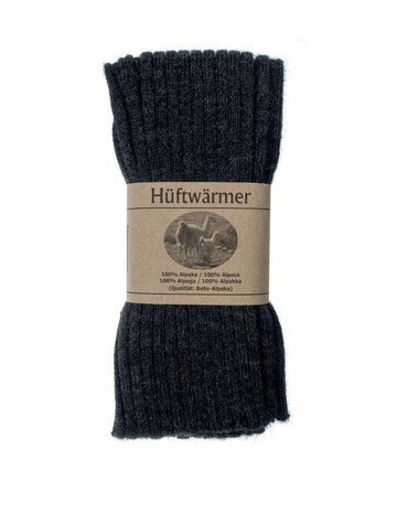 Rug-, buik- en nierwarmer in antraciet (Alpacawol) kleur 14