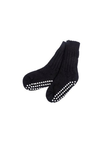 Anti-slip sokken voor volwassenen in zwart (wol)