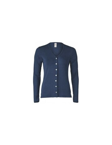 Damesvest in navy (wol-zijde)
