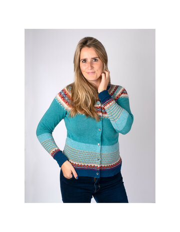 Alpine vestje in Emerald (merinowol-angora)