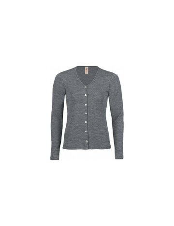 Damesvest in leigrijs (merinowol)