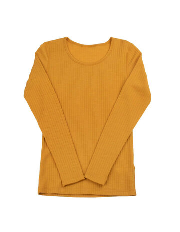 Dameslongsleeve in geel (merinowol)