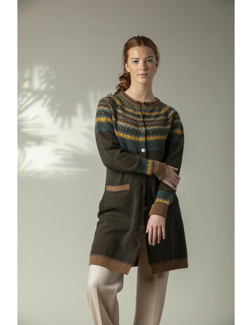 Alpine lang vest - coat - in Highland (merinowol-angora)