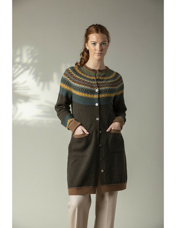 Alpine lang vest - coat - in Highland (merinowol-angora)