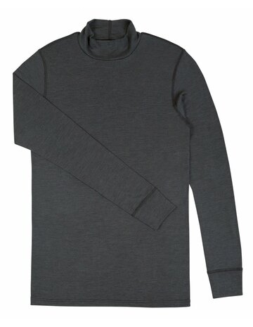 Turtle longsleeve in antraciet (Merinowol-zijde)