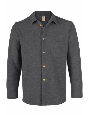 Shirt in lavagrijs (boiled merinowol)
