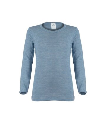 Longsleeve in jeansblauw (wol-zijde)