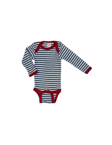 Romper in blauw/wit gestreept (wol)