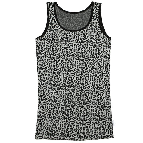 Tank top in luipaardprint (merinowol)