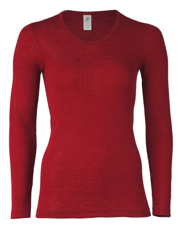 Longsleeve in malverood (wol-zijde)
