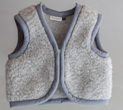 Kinder - en babybodywarmer in grijze wol