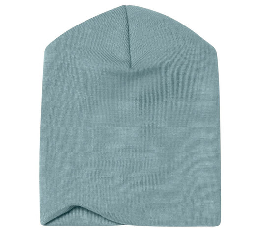Babymuts in bergblauw (wol-zijde)