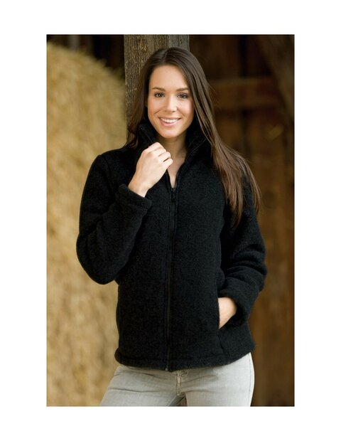 Vest in zwart melange (biologische fleece wol)