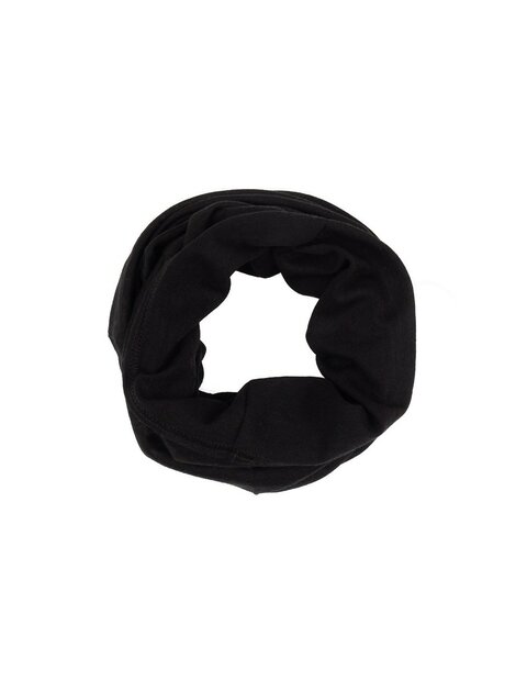 Rondgebreide sjaal van 72 cm in zwart (wol-zijde)