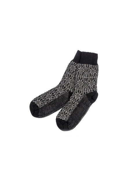 Noorse sokken in antraciet/zwart (wol)