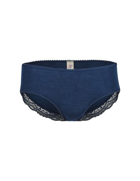 Hipster in blauw met kantje (wol-zijde)