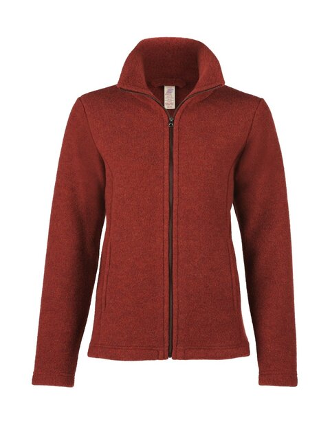 Vest in terracotta melange (biologische fleece wol)