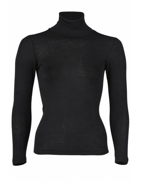 Dames coltrui in zwart (wol-zijde)