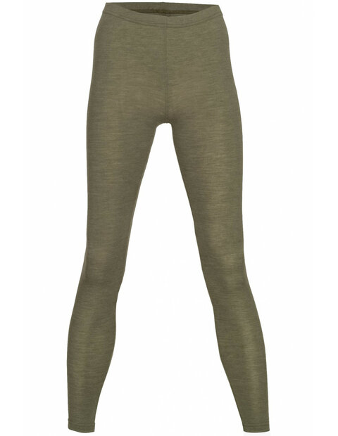 Dames leggings in olijfkleur (wol-zidje)