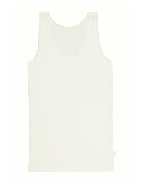 Hemd in naturel met klein kantje (wol-zijde)