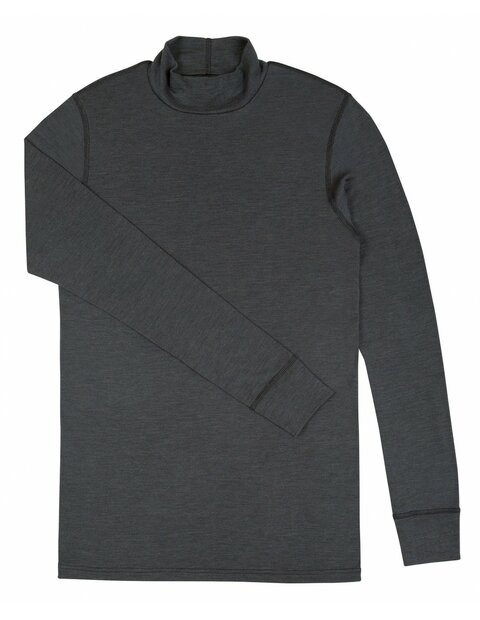 Turtle longsleeve in antraciet (Merinowol-zijde)