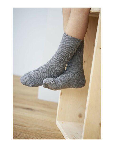 Sokken van wol-katoen in grijs
