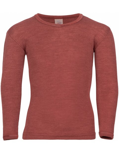 Longsleeve in koperkleur (wol-zijde)