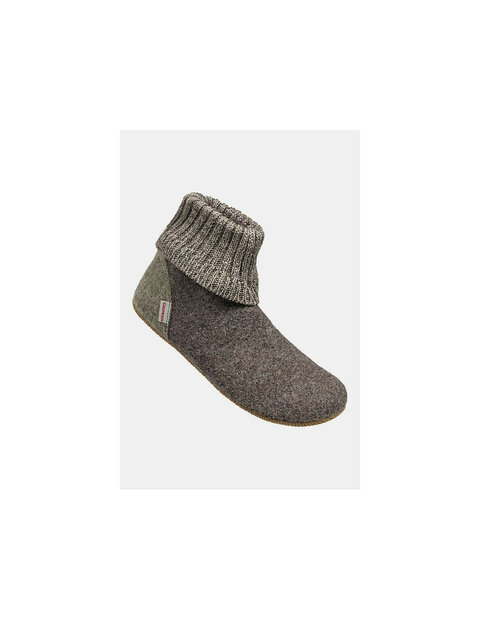 Kinderpantoffels met anti-slipzool in taupe (wol)