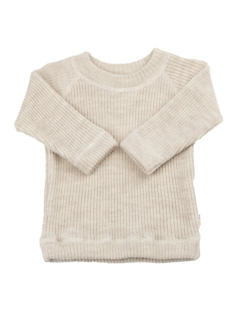 Gebreide kindertrui in naturel (merinowol)