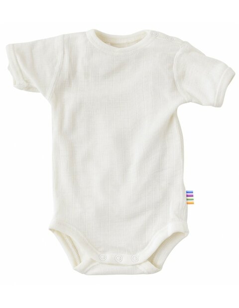 Rompertje met korte mouwen in naturel (wol)