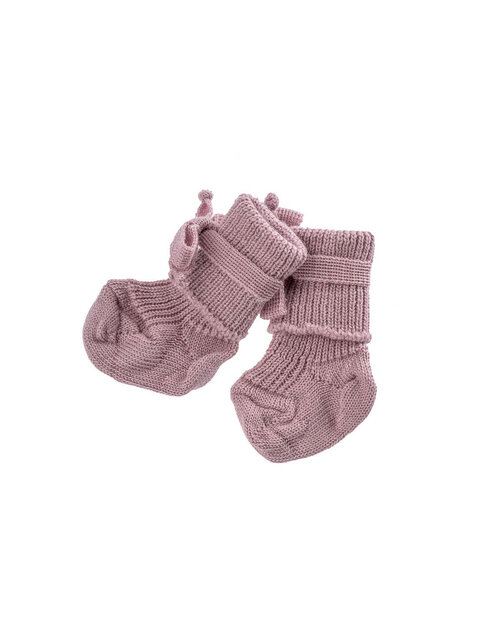 Babysokjes in roze (merinowol)