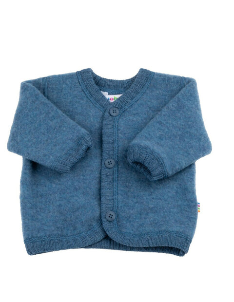 Baby/dreumes fleecejasje in blauw (merinowol)