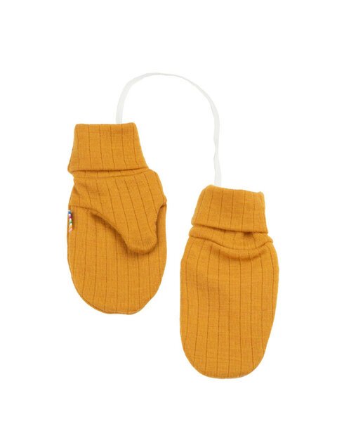 Baby/kinderwantjes in geel (merinowol)