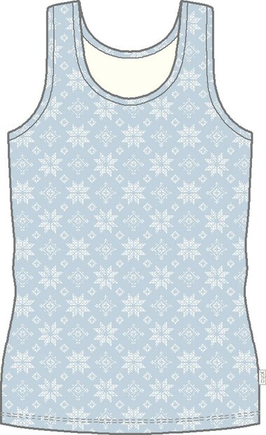 Tank top in lichtblauw (merinowol-katoen)