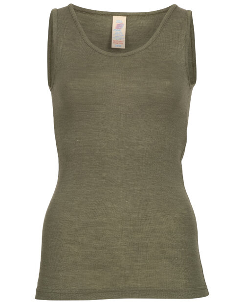 Hemdje in olijfgroen (wol-zijde)