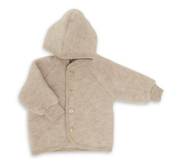 Babyjasje in zandkleur (biologische fleece wol)