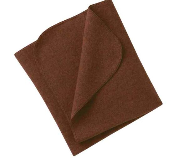 Baby deken van biologisch wollen fleece in cinnamon (merinowol)