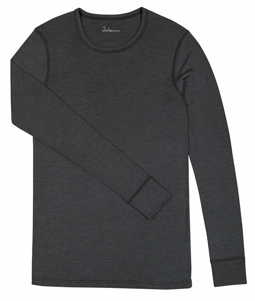 Heren longsleeve in zwart (merinowol-zijde)