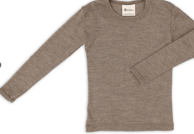 Longsleeve in walnoot (wol-zijde)