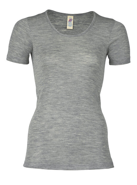 T-shirt in grijs (wol-zijde)