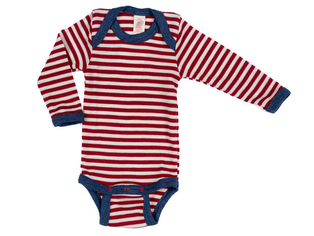 Romper in rood/wit gestreept (wol)