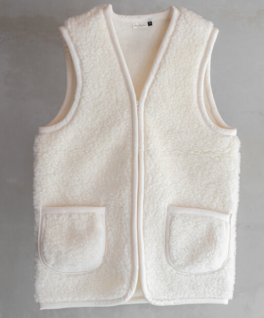 Unisex (dames en heren)bodywarmer in naturel wol
