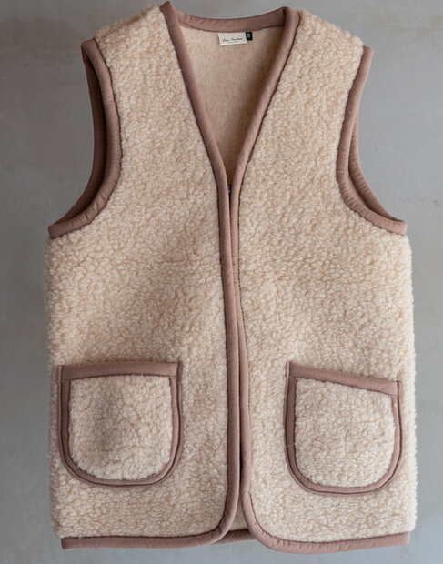 Unisex (dames en heren)bodywarmer in beige wol