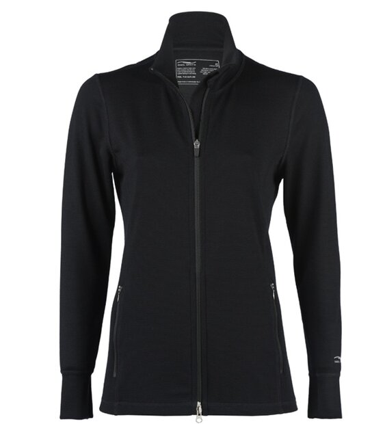 Dames sportvest in zwart (merinowol-zijde)